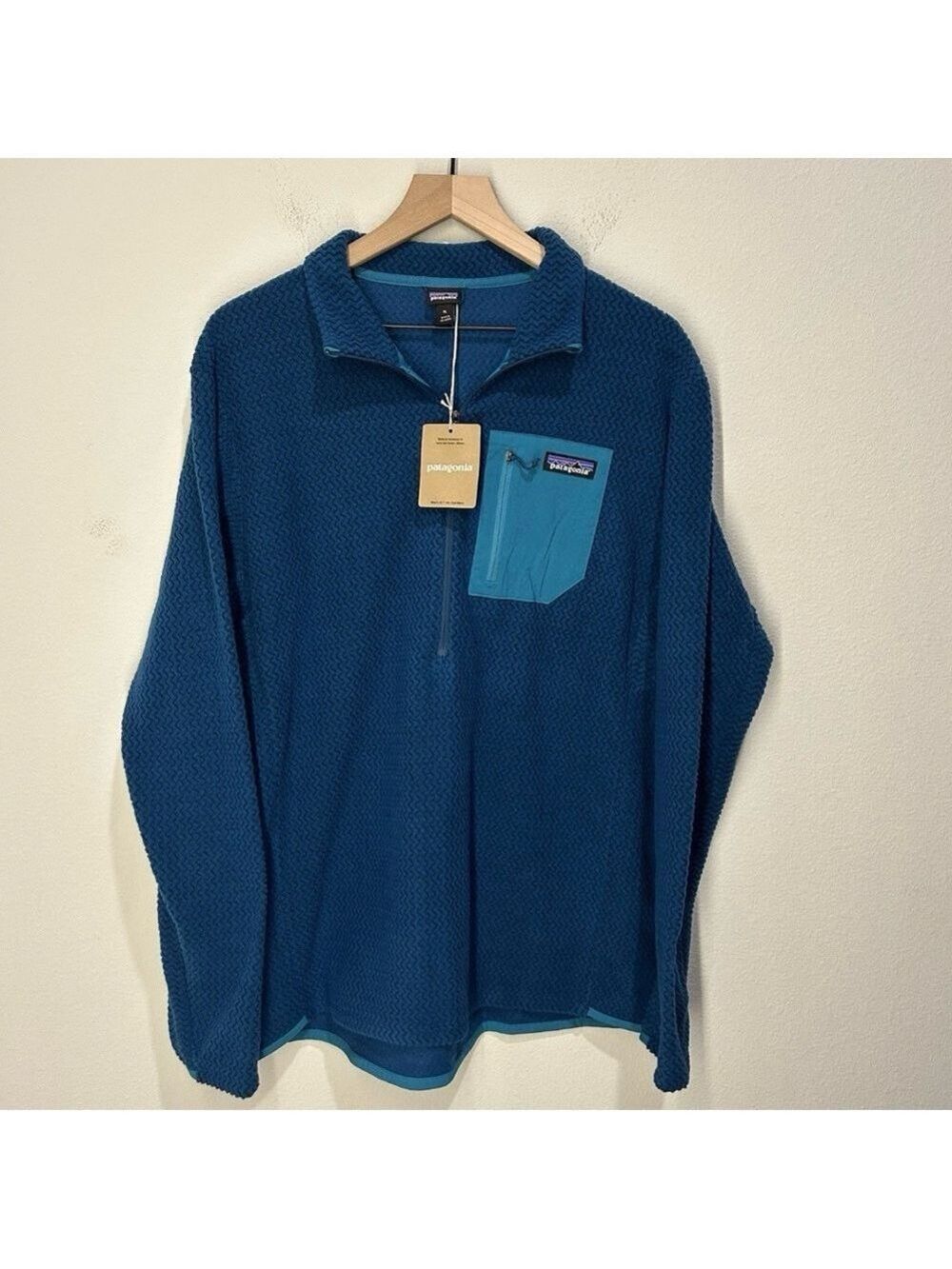 Patagonia R1 Air Zip Neck Men’s XL Lagom Blue – Grid Fleece – Lightweight – NWT